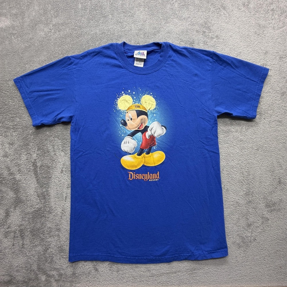 Disneyland Resort Shirt Mens M Blue Mickey Mouse 50th‎ Graphic Tee Crewneck